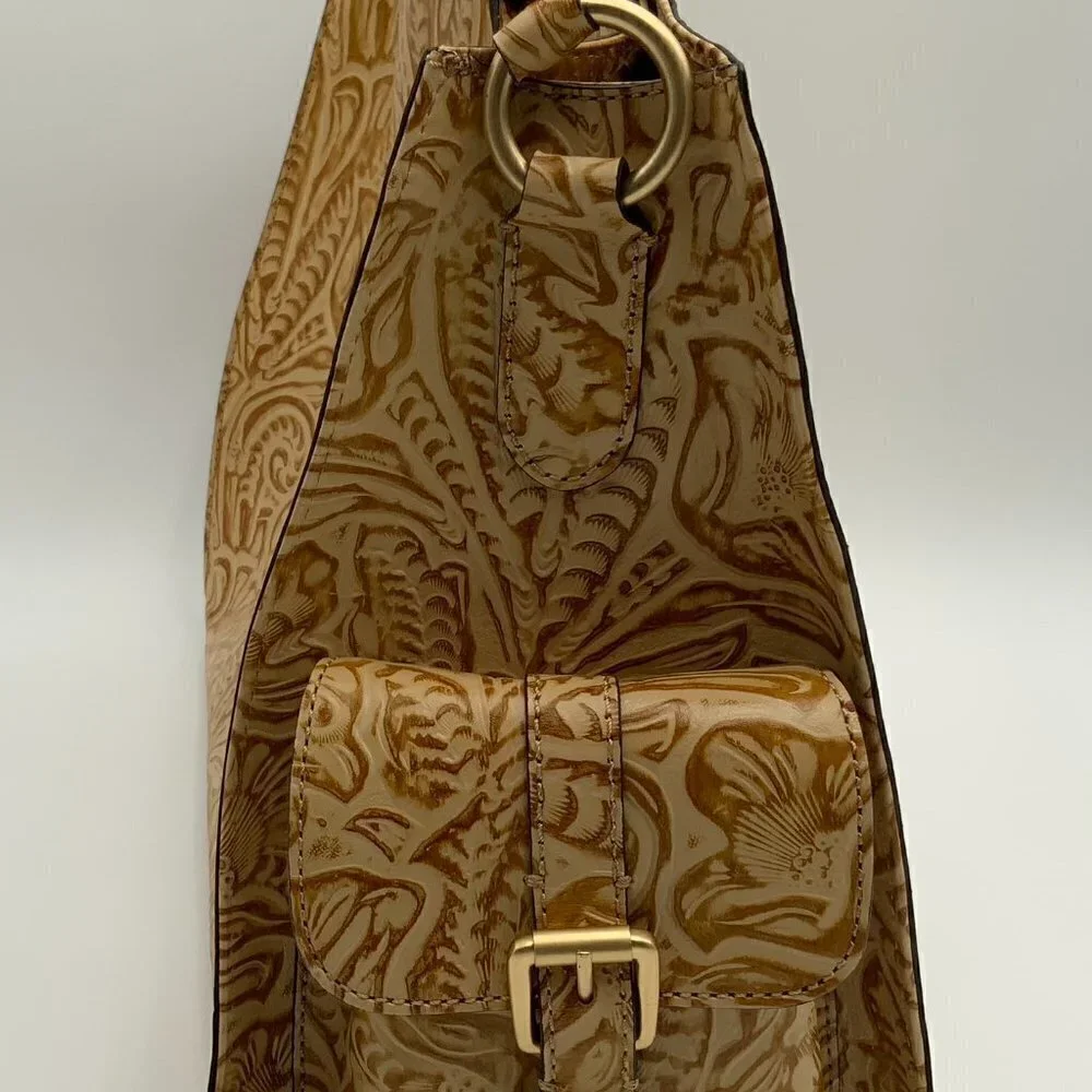 NEW Embossed Floral Gold Toned Leather HYPE Handbag